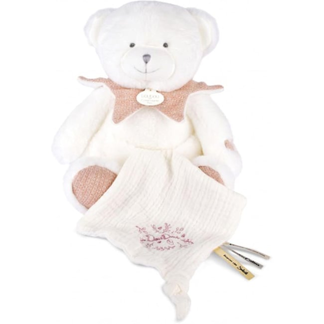 DOUDOU 25 ANS - OURS ROSE Pantin avec doudou mouchoir - DOUDOU ET COMPAGNIE