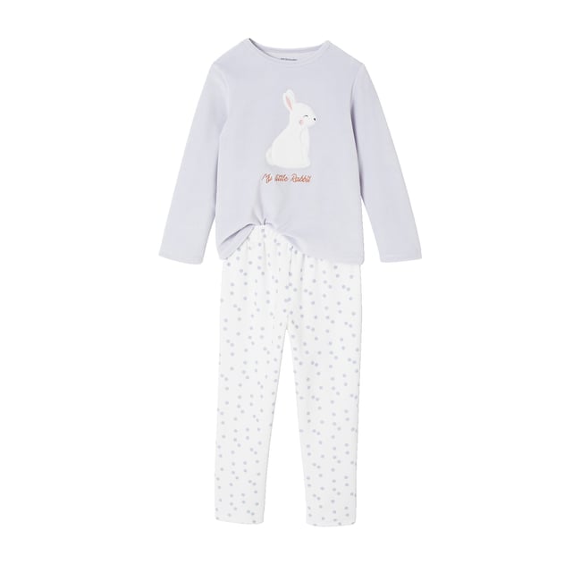 Pyjama Velours Lapin bleu ciel <span itemprop=