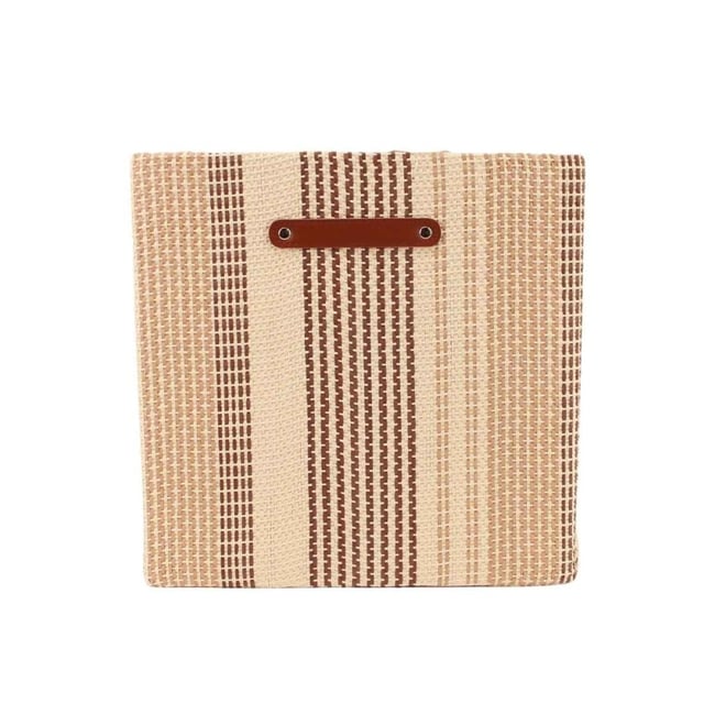 Panier cube en tissage papier 31x31x31cm Couleur beige <span itemprop=