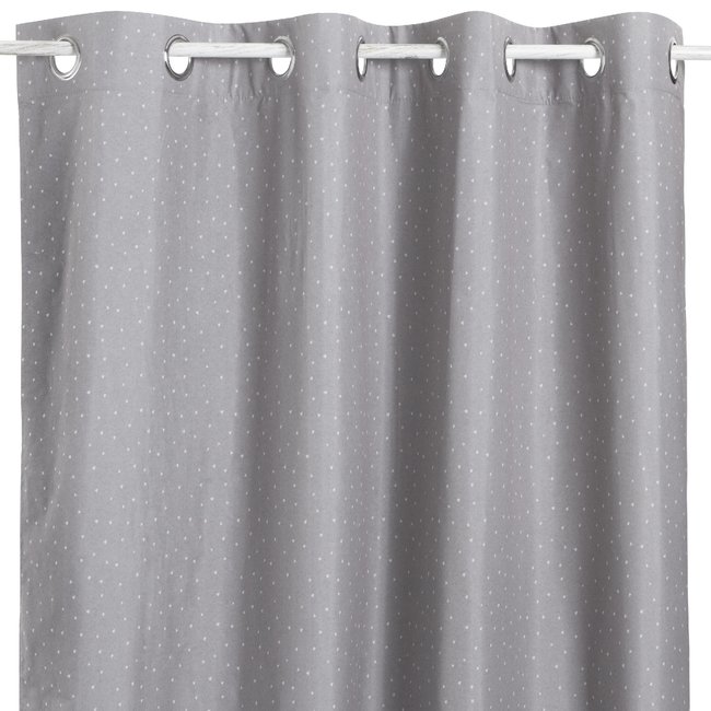 Rideau Occultant à Oeillets Motif Triangles gris clair <span itemprop=