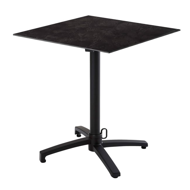 Table de jardin bistrot carrée inclinable en aluminium 4 personnes 60x60 cm, OPERA - OVIALA