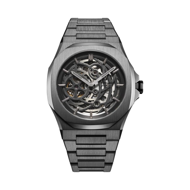 Montre Analogique  SKELETON gun métal noir gun métal <span itemprop=