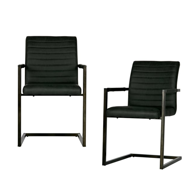 Chaises de table cuir synthétique BAS Couleur antraciet <span itemprop=