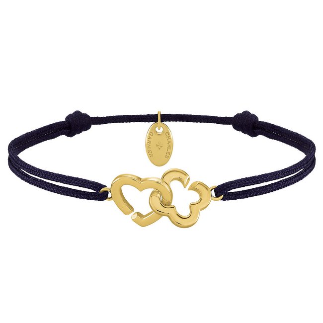 PASSION Heart and Clover Intertwined Bracelet in Golden Silver, gold-coloured, CHARLES GARNIER