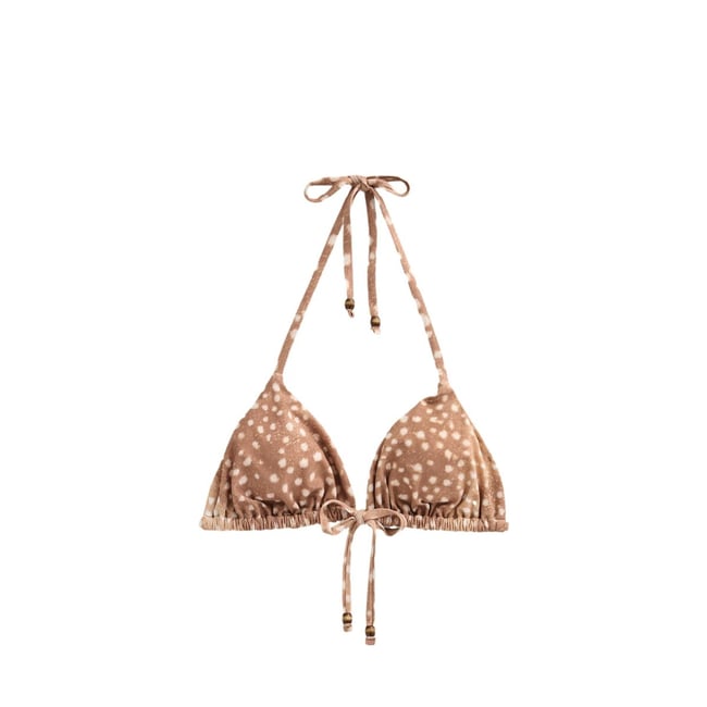 Haut de bikini triangle imprimé de cerf brun <span itemprop=