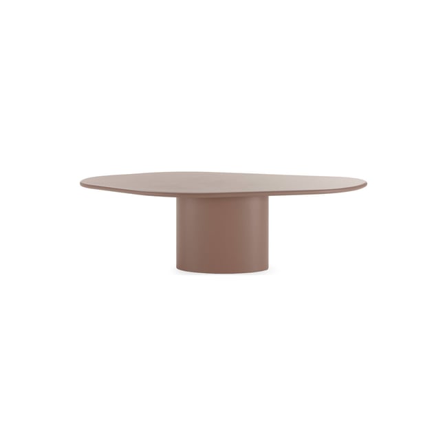 Table à manger sculpturale pied central Couleur moka <span itemprop=