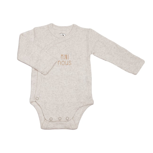 Body bébé manche longues beige <span itemprop=