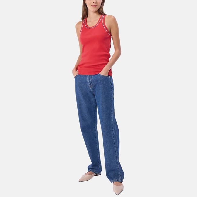 Top mit rundem Ausschnitt rot <span itemprop=