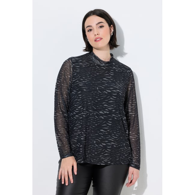 T-shirt en tulle motif zébré noir <span itemprop=