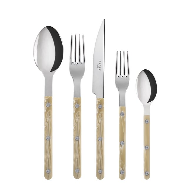 Set de 5 couverts de table, Bistrot Couleur effet corne <span itemprop=