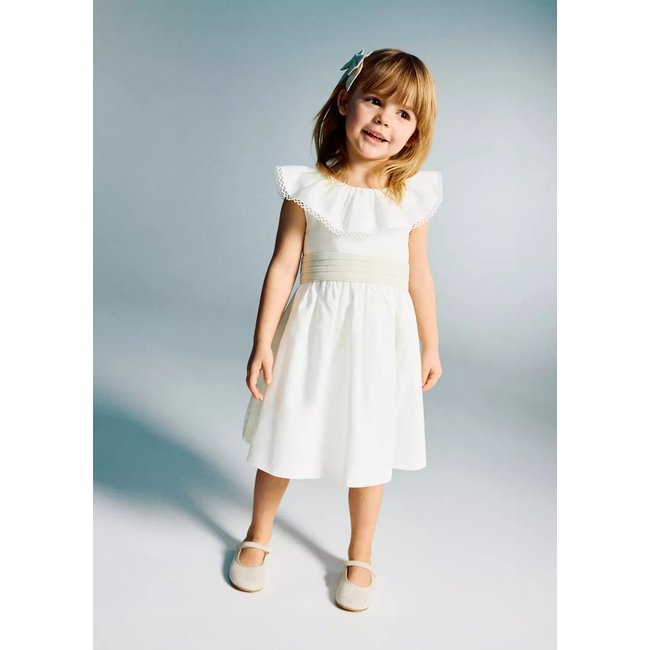 Robe courte lin blanc <span itemprop=