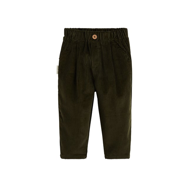 Pantalon bébé en velours côtelé Pistache vert <span itemprop=