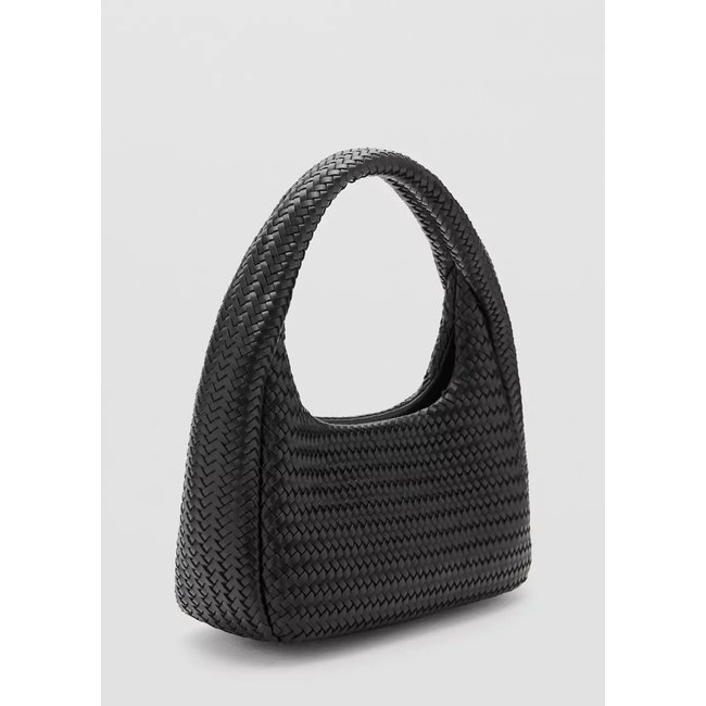 Sac porté épaule tressé noir <span itemprop=