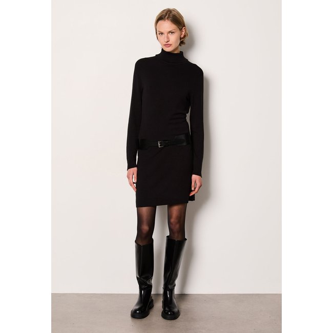 Robe pull col roulé CRISS noir <span itemprop=