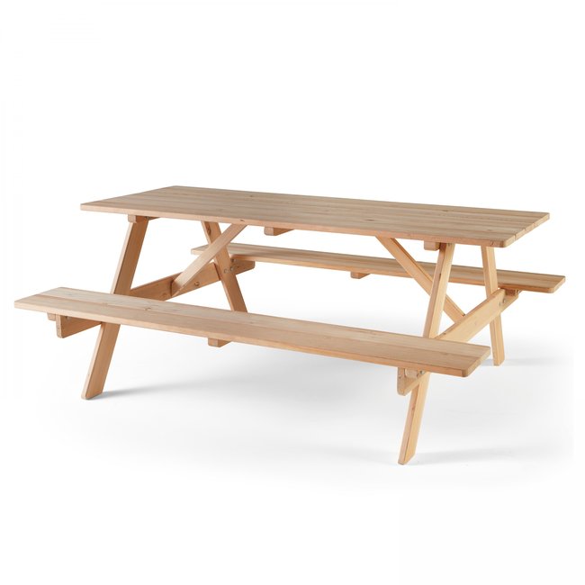 Table de pique nique en bois, NORMAN marron <span itemprop=