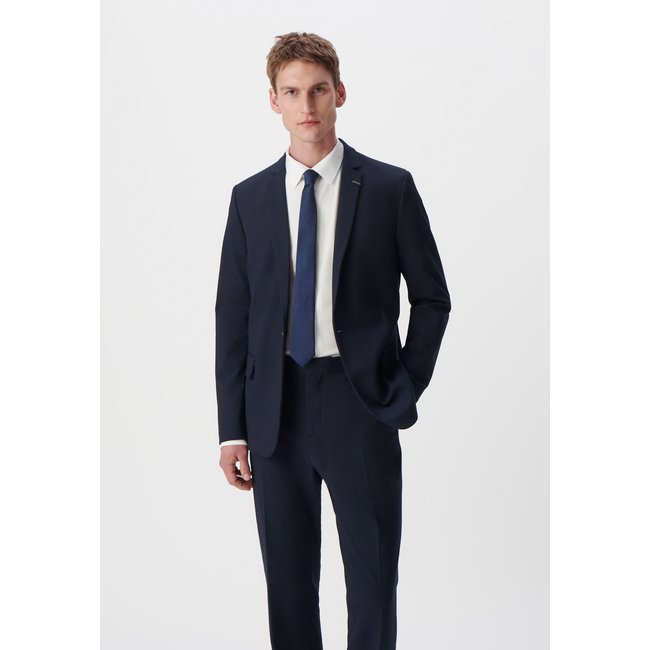 Veste de costume SLIM maille Milano bleu marine <span itemprop=