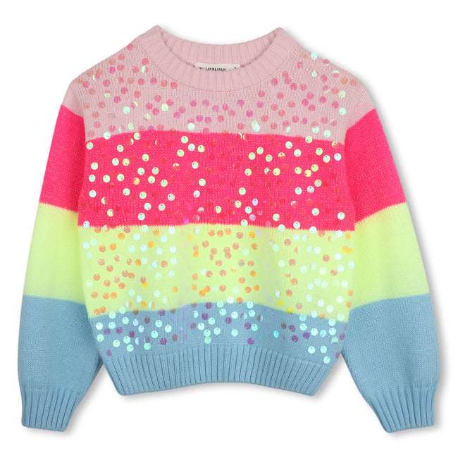 Pull tricot rayé multico <span itemprop=