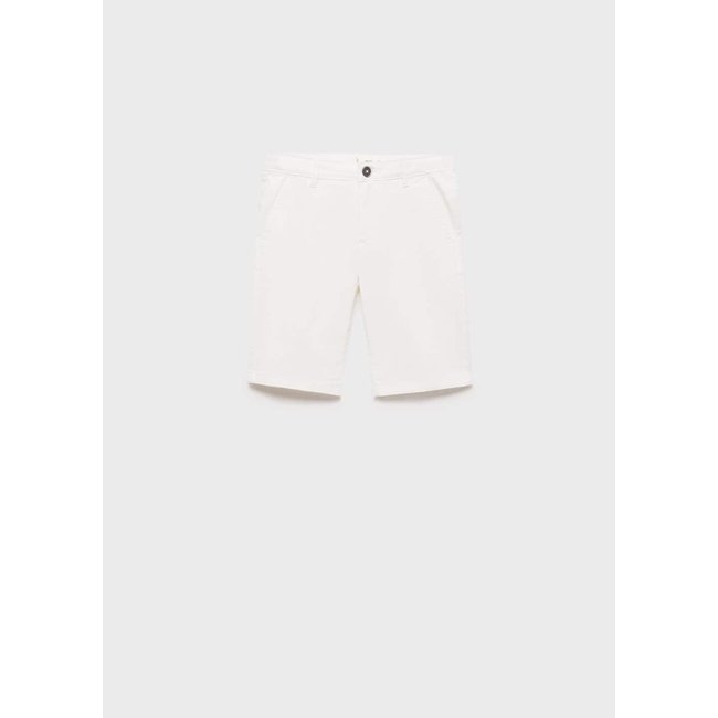 Bermuda slim-fit chino coton blanc <span itemprop=