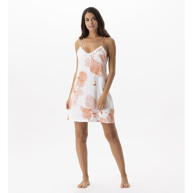 Nuisette motif végétal en 100% viscose GINKGO 703 orange <span itemprop=