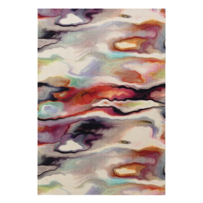 Watercolour Effect Impression Rug in 100% Wool, multi-coloured, SO'HOME