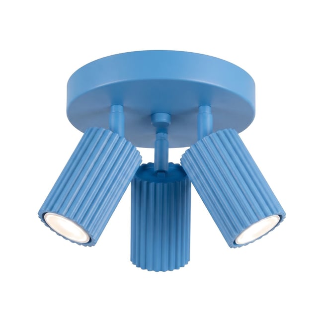 Plafonnier Aluminium Bleu GU10 3 KARBON Couleur bleu <span itemprop=