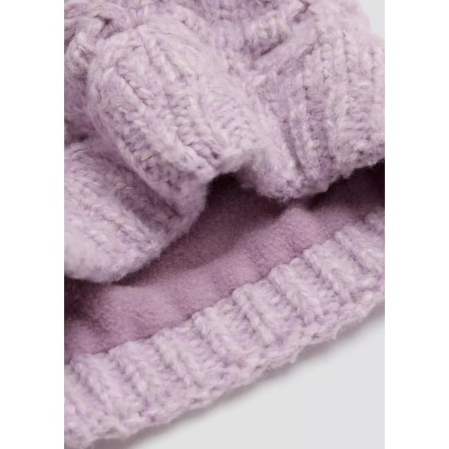 Écharpe maille torsadée lilas <span itemprop=
