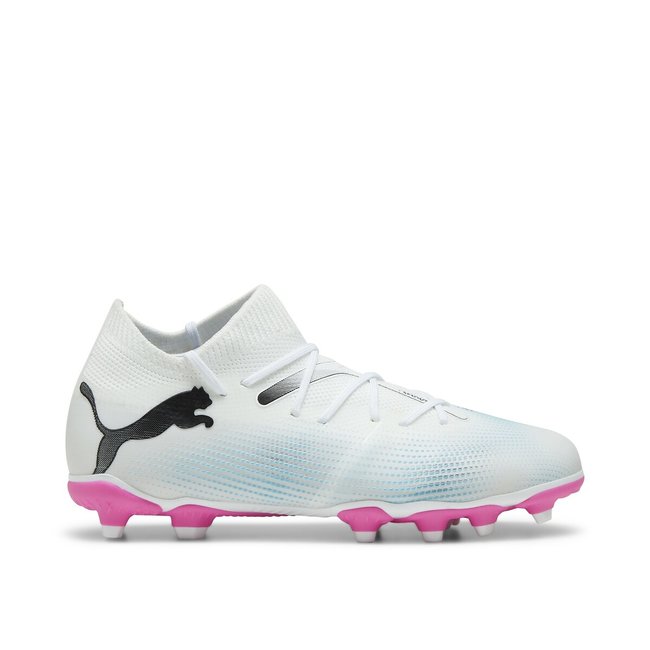 Scarpe da calcio Future 7 Match FG/Ag Jr bianco/nero/rosa PUMA