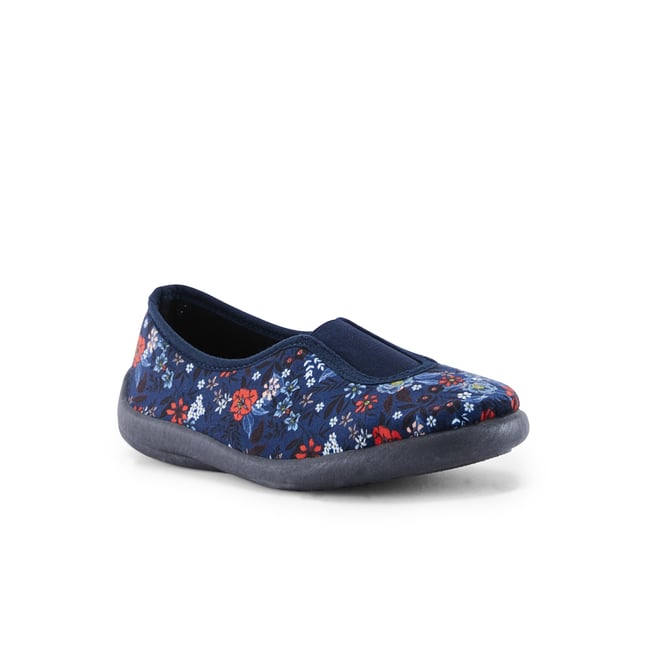 Ballerines d'intérieur femme imprimé marine <span itemprop=