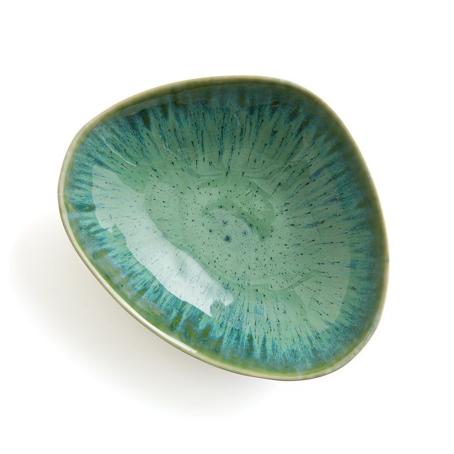 Stilla Reactive Enamelled Stoneware Hollow Dish, turquoise, AM.PM