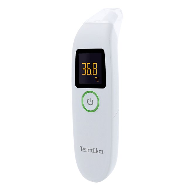 Thermomètre frontal et auriculaire Thermo fast blanc <span itemprop=