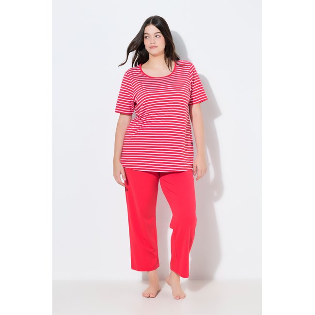 Pyjama 2 pièces en coton bio rouge fuschsia <span itemprop=