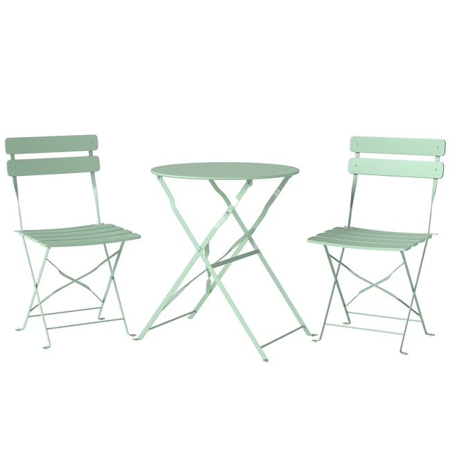 Ensemble de bistrot d'extérieur Métal Vert vert clair <span itemprop=