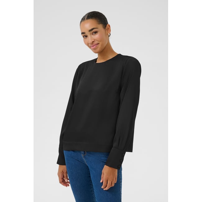 Long sleeved blouse noir black <span itemprop=
