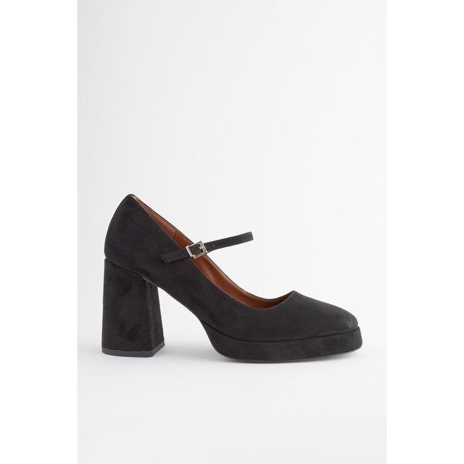 Babies à plateforme bout rond noir <span itemprop=