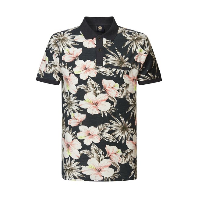 Polo estampado, mangas curtas estampado floral <span itemprop=