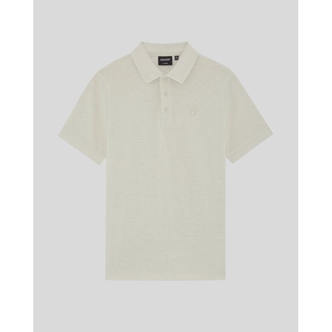 Polo en lin blanc crique <span itemprop=