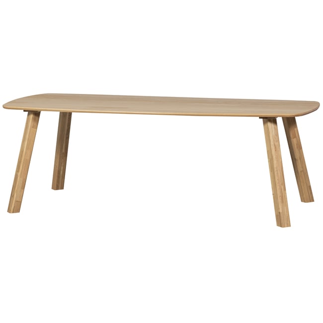 Table à manger en bois de chêne 6 personnes DEENS Couleur marron <span itemprop=