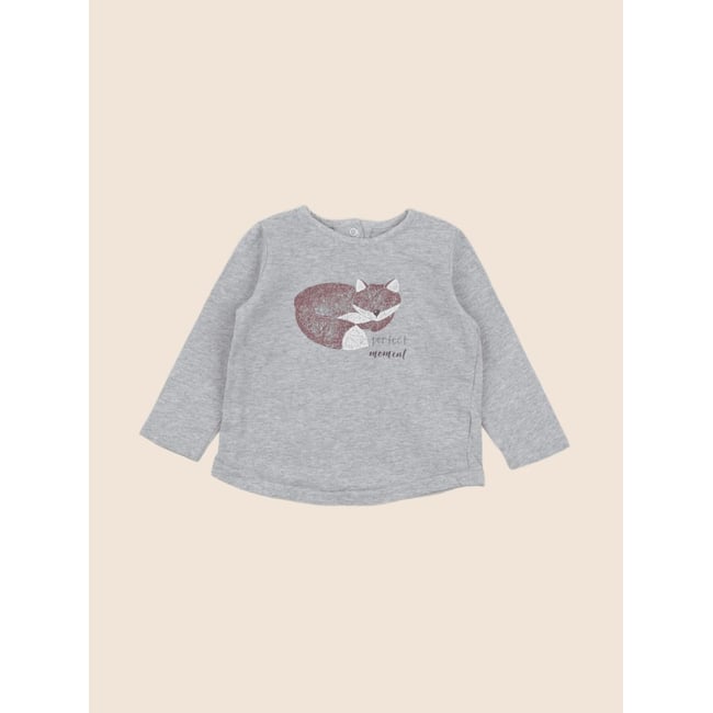 Tee-shirt - Bon état gris <span itemprop=
