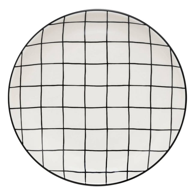 Lot de 6 assiettes plates en céramique FAMILY CORNER Couleur blanc <span itemprop=
