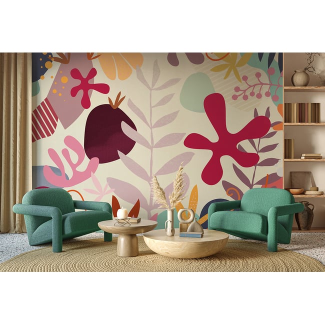Papel de parede Happy Corals, INTERELIFE multicolor <span itemprop=