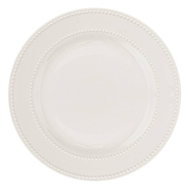 Lot de 6 assiettes en porcelaine PERLE Couleur blanc <span itemprop=