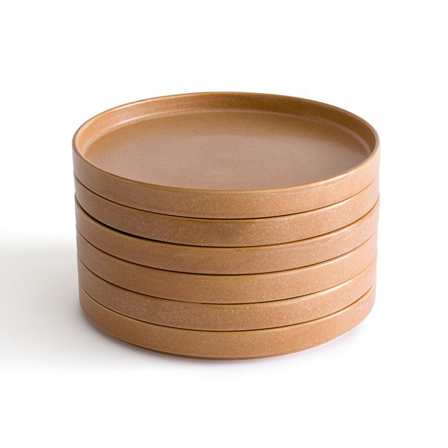 Set of 6 Boldi Reactive Enamel Dinner Plates, caramel, LA REDOUTE INTERIEURS