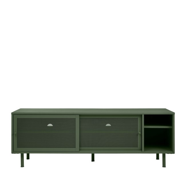 Meuble TV 2 portes, 2 niches en métal L160cm- KISO - DRAWER