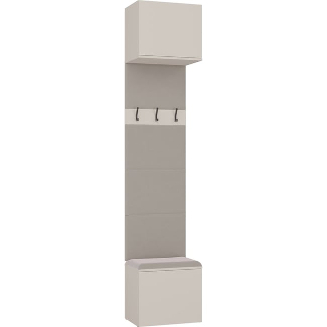 Vestiaire d'entrée bois collection HAGA Couleur cachemire et beige <span itemprop=