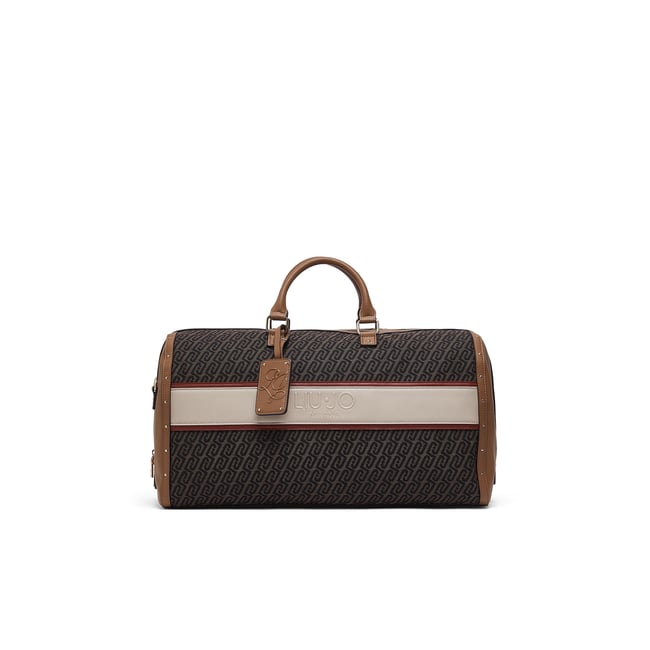 Sac de voyage en jacquard marron foncé <span itemprop=