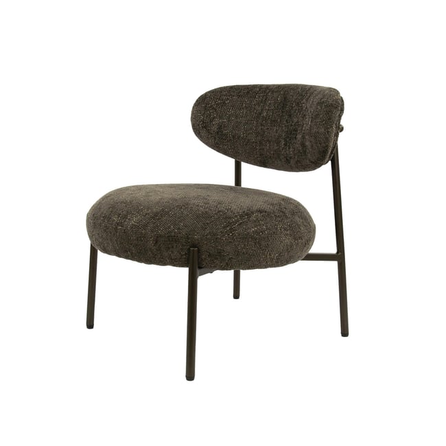 Fauteuil de salon rond en tissu CREEK Couleur brun <span itemprop=