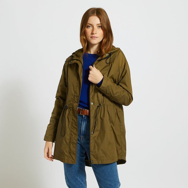 Coupe vent imperméable à capuche, certifié Oeko-Tex kaki <span itemprop=