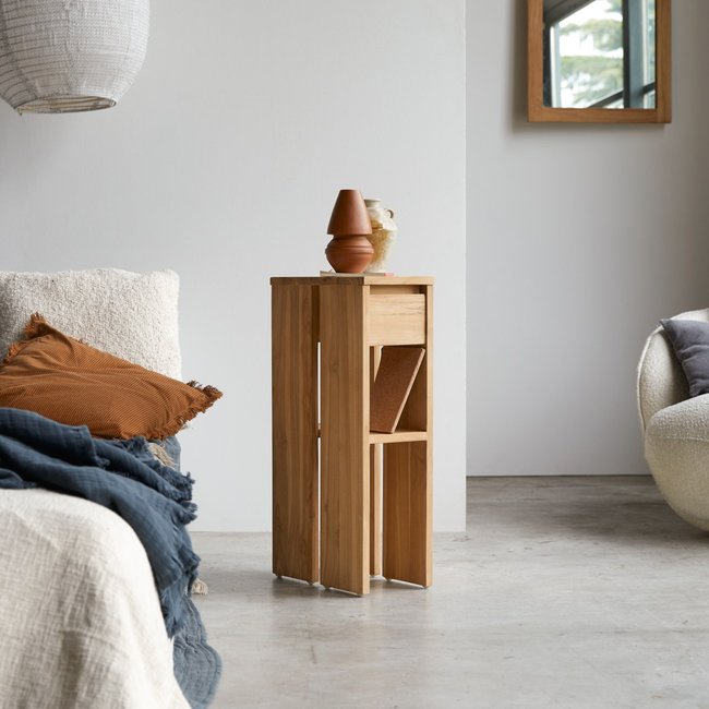 Chevet en teck massif EDEN Couleur naturel <span itemprop=