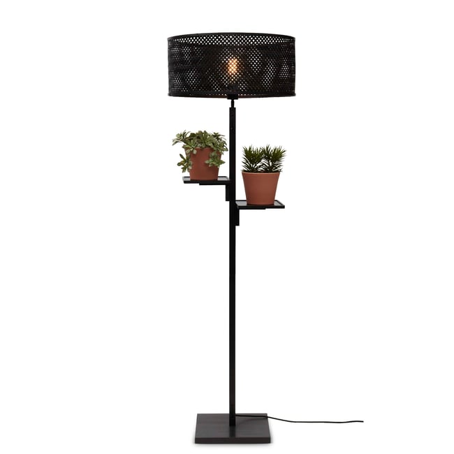 Lampadaire Bambou JAVA Couleur noir <span itemprop=
