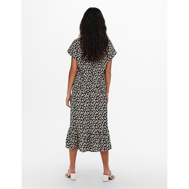 Blouse imprimée, manches courtes imprimé léopard foncé <span itemprop=